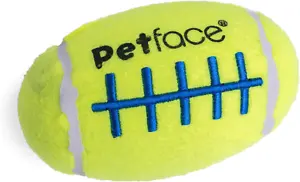 Petface Squeaky Rugby Tennis Ball - Picture 1 of 3