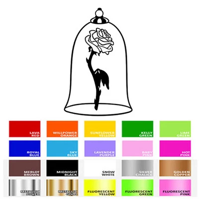 Beauty and the Beast Rose Inspired Silhouette Vinyl Decal For Macbook Sticker - Image 1 of 4