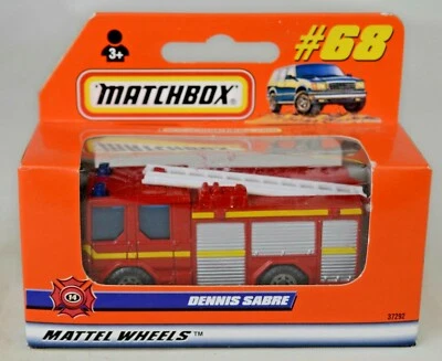 Matchbox #68 37292 Dennis Sabre Fire Truck 3" Long Mint Unopened Box - Image 1 of 4