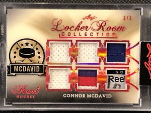 2020-21 Connor McDavid Leaf Pearl Locker Room Collection Memorabilia Red 3/3