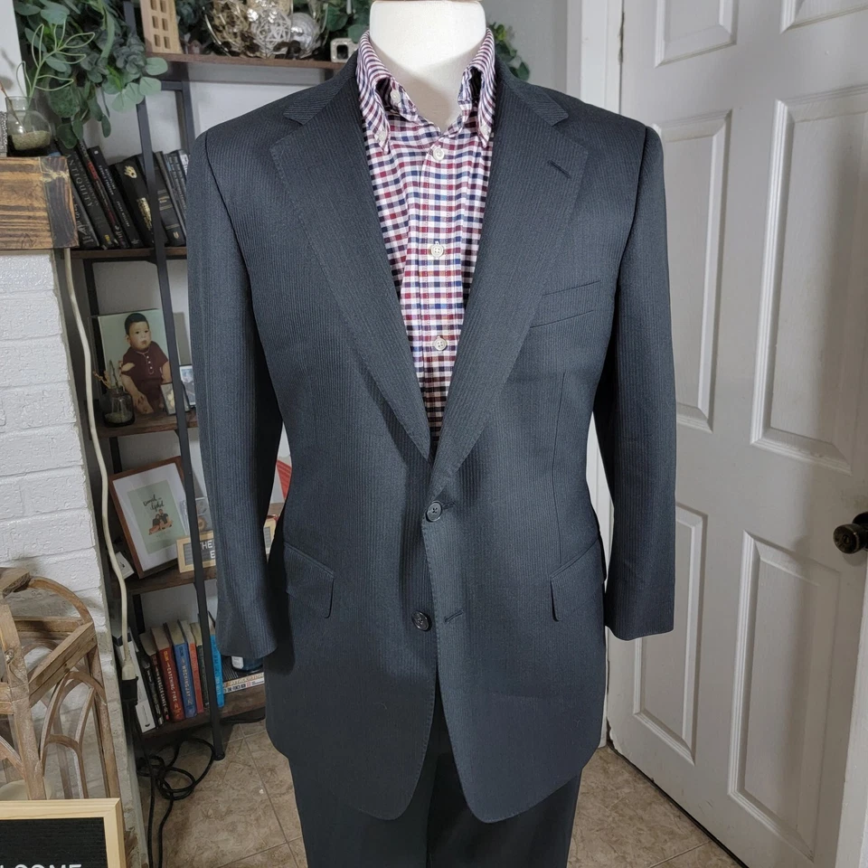 Abrigo Deportivo Samuelsohn Dos Botones Carbón Espiga Lana Cachemira 40S Cirujano Foto 1 de 4