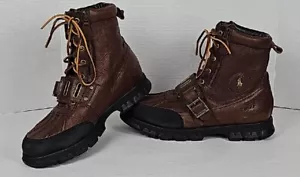 Polo Ralph Lauren Stivali Polo Uomo Stile Andres III Legno Briar/Marroni Taglia 12D - Foto 1 di 14