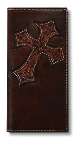 Ariat Western Boys Rodeo Wallet Youth Leather Diagonal Cross Brown A3551402 - Picture 1 of 2