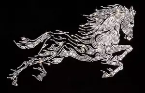 Kristall Pferd Bügelbild Design Transfer für Kleidung, Hot Fix Strass Applikation, - Bild 1 von 12