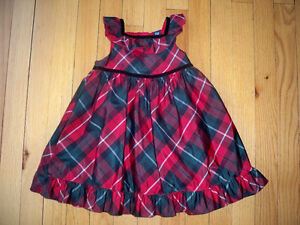 Baby Gap Size 18-24M Red Tartan Plaid Holiday Taffeta Dress
