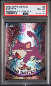 2000 TOPPS CHROME POKEMON T.V. 19 RATTATA - SPECTRA! | NEW CERT | PSA 10 - Picture 1 of 2