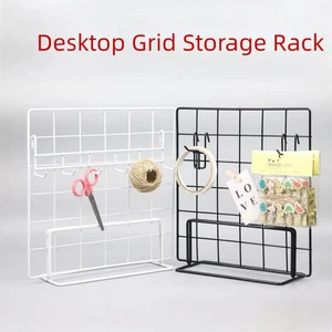 Metal Storage Rack with Base Desktop Stand Jewelry Booth Rack For Grid Panel - Picture 1 of 20