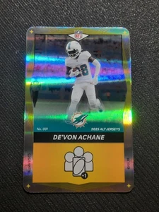 2025 UNO Elite Alt Jerseys Yellow Foil #001 De'von Achane Miami Dolphins - Picture 1 of 3