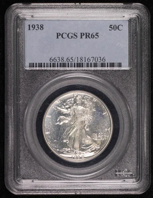 1938 P Half Dollars Liberty Walking PCGS PR-65 Proof - Image 1 of 4