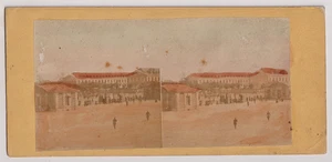 Paris ? STEREO - Une place tenue par des militaires - Vintage print c.1860/70 - Picture 1 of 1