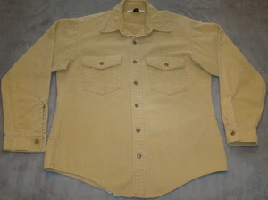 Vintage Duxbak Chamois Mens Large Long Sleeve Button Up Khaki Tan Shirt - Picture 1 of 6