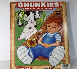Three 3 Vintage 1984 Sharin Chunkies Puzzle 8 Piece Puzzle 13.5x11.5 See Below - Picture 1 of 16