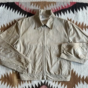 Vintage 1940s 50s Test Freeze Proof Lined Cotton Gab Twill Work Jacket Sz S/M - Picture 1 of 16