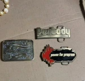 Lote de 3 hebillas de cinturón vintage de empresa estilo hombre años 80 - Imagen 1 de 7
