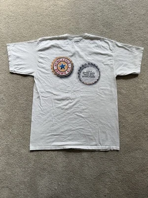 Vintage white New Castle Brown Ale beer promo funny graphic t-shirt - Image 1 of 4