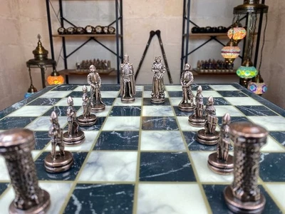 Jeu d’échecs ancien plateau en bois fait main britannique | décoration de... - Photo 1/4