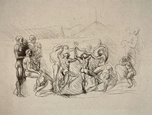Runde AUGUSTE RODIN Gravur CURIOSA Kaltnadel EROTISCH Tanz 1905 - Bild 1 von 4