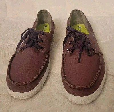 Zapatos de barco Tretorn para mujer talla 7 sueco masaje con cordones púrpura lona  Foto 1 de 4