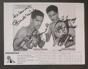 Vintage Gabriel & Rafael Ruelas Boxen doppelt signiert Autogramme BIENESTAR To Lenny - Bild 1 von 6