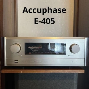 Amplificador estéreo integrado Accuphase E‐405 con control remoto y manual acabado plateado - Imagen 1 de 20