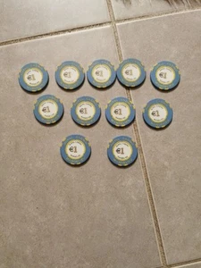 Lot De 11 Jetons De Royal Casino Mandelieu Cannes 1€ - Picture 1 of 3