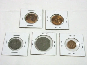 Lot of 5 Assorted World Foreign Coins Circulated but in V/G Condition. - Picture 1 of 11