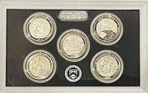 2017-S US MINT ATB 5 MONETE PLACCATE QUARTO MIGLIORATO SET NON CIRCOLATO SENZA SCATOLA O CERTIFICATO DI AUTENTICITÀ - Foto 1 di 5