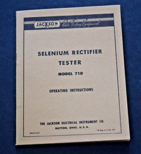 Vintage Jackson Radio Model 710 Selenium Rectifier Tester Instruction Manual