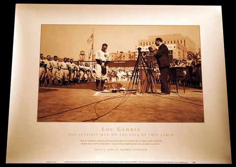 LOU GEHRIG FAREWELL YANKEES BASEBALL POSTER 12 1/4" X 16 1/4" OFFICIAL LICENSED Cover