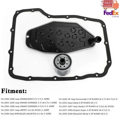 Transmission Filter Kit 4WD With Pan Gasket For 99~UP 545RFE 65RFE 66RFE 68RFE03 - Image 1 of 4