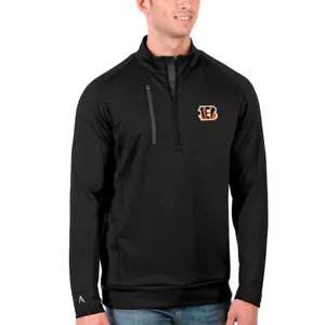 cincinnati bengals antigua Generation Quarter zip pullover jacket Charcoal black - Picture 1 of 1