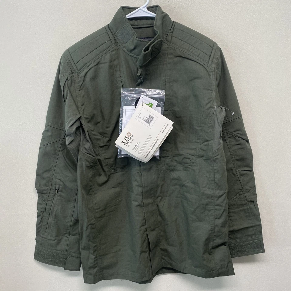 5.11 Tactical Shirt Mens Small XPRT Series Green Work Long Sleeve Full Zip NEW - Image 1 of 4