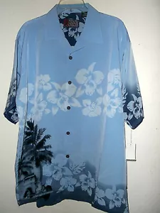 NWT HIBISCUS BLOSSOM WOODIE CAR HAWAIIAN SHIRT by PINEAPPLE CONNECTION - Picture 1 of 8