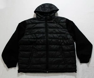 American Eagle Men's Hooded Stadium Zip Up Puffer Jacket LB3 Black Blaze Size XL - Picture 1 of 5