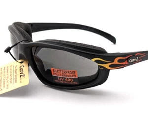 Curv Z Insulated Riding Sunglasses Matte Black Flame - Smoke Lens - 02-07M - Bild 1 von 2