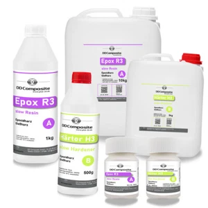 Epoxidharz Gießharz transparent Epox R3 + Härter H3 slow bis 10cm 2K Kunstharz  - Bild 1 von 1
