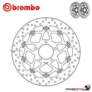 Pair of Brembo Serie Oro front floating brake discs for Suzuki GSXR750 1996-2003 - Picture 1 of 10