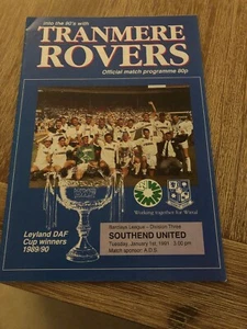 Tranmere Rovers V Southend United 1991 Soccer/football Programme - Picture 1 of 2