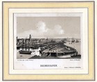 BREMERHAVEN - schöne Gesamtansicht - Lithographie von Heuer 1865 Original!