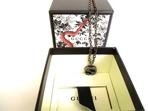Autentica Collana Ciondolo G Argento Sterling Incastrato Gucci #9472