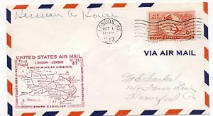 USA 1953 First Flight Cover AM-87 London Kentucky to Bristol TN 87E60 Cachet - Bild 1 von 2