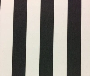 BALLARD DESIGN CANOPY STRIPE BLACK WHITE SUNBRELLA OUTDOOR FABRIC BY YARD 54"W - Picture 1 of 4