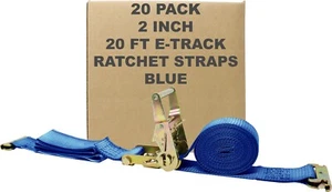 20 Pack, 2 Inch x 20 Foot E-Track Ratchet Strap Tie Down, Wide Handle Ratchet - Picture 1 of 3