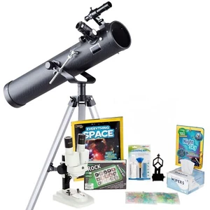 Kids Telescope Space Watcher Series with 35X-350X 76mm Reflector Telescope Kit 8 - Picture 1 of 14