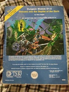 AD&D Dungeon Module D1-2 Descent Into The Depths of the Earth #9059 1981 TSR #1 - Picture 1 of 5