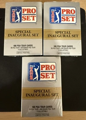 Lot (3) 1990 Pro Set PGA Tour Special Inaugural Set Sealed Nicklaus Palmer  - Image 1 of 2