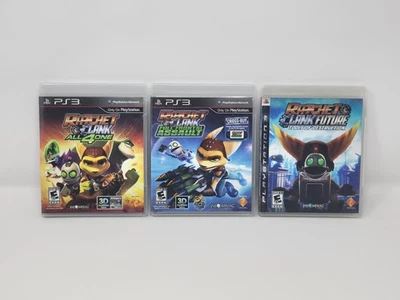 Ratchet & Clank PS3 Lot Tools of Destruction + All 4 One + Full Frontal CIB - Image 1 of 4