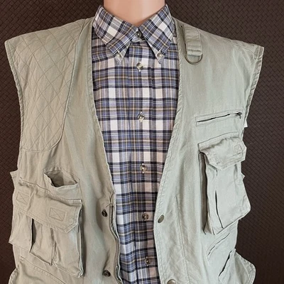 Chaleco Vintage Banana Republic Safari Años 80 90 Fotoperiodista Cámara Verde Caqui L Foto 1 de 4