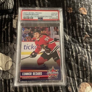 2023 UD NHL PROMO#AS-CB CONNOR BEDARD 24 NHL ALL STAR PERFORATED PSA 8🏒POP 8 - Picture 1 of 3