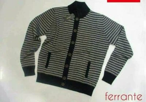 MAGLIA CARDIGAN MAGLIONE UOMO FERRANTE M34009 BLU GRIGIO AI NUOVO - Picture 1 of 1